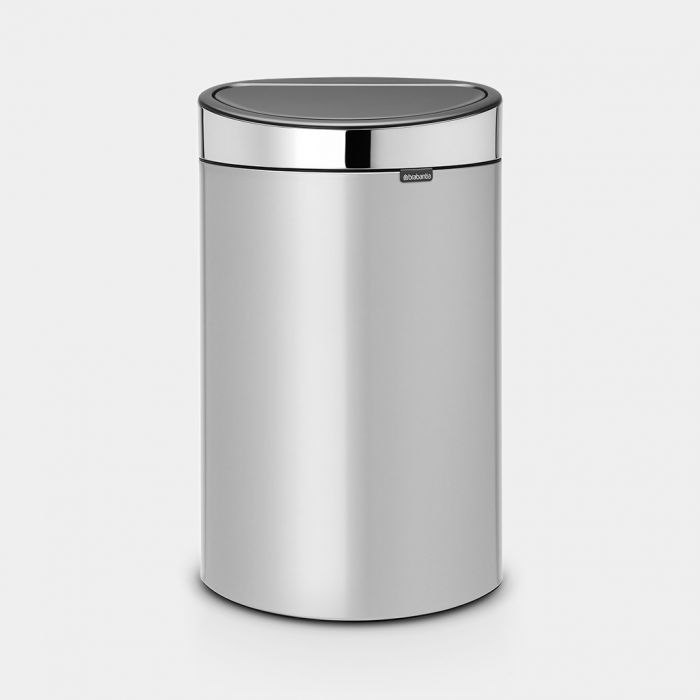 gekruld gesloten tentoonstelling Touch Bin New 40 liter - Metallic Grey | Brabantia