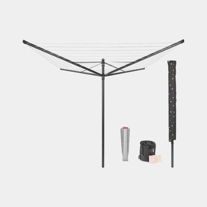 Brabantia Lift-O-Matic Rotary Airer  Washing Line with 45mm Metal Soil Spear and 